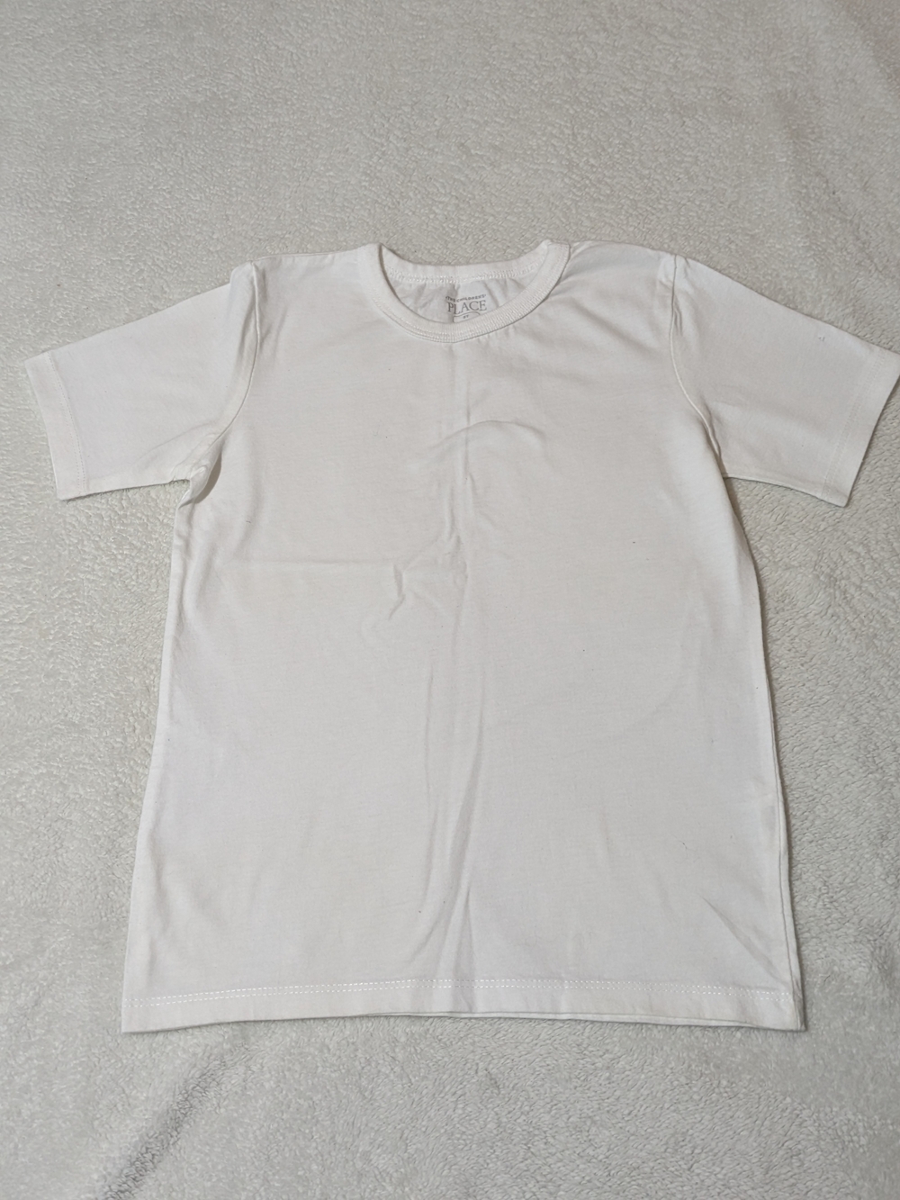 The Childrens Place Boys Shirt 5T White Short Sleeve Crewneck T-Shirt Toddler